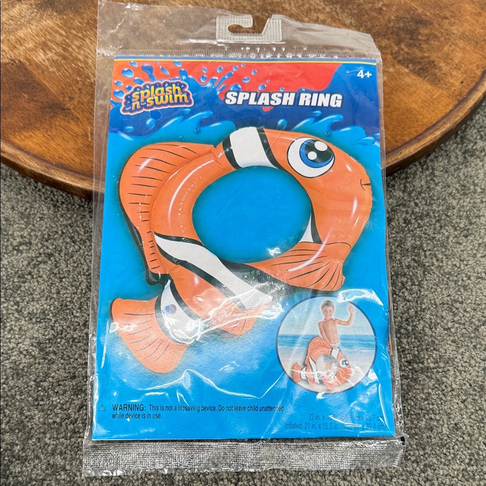Splash N Swim Orange Fish Splash Ring Pool Toy Floatie 4+